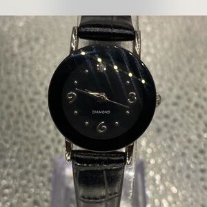 Black / Silver ^*^ Genuine Diamond Watch ^^^